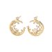 Minimally designed Korean style women's fresh and sweet e, niche crescent moon pentagram set with zircon design_ipsvogv.com