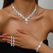 Women’s Jewelry Set Fashion Jewelry Shiny Loose Diamond Zircon Necklace Earrings Set Bride Set Necklace 3 Piece Jewelry Set_ipsvogv.com