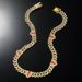 Alloy Punk Broken Love Chain Men's Trendy Diamond Set Cuban Necklace European and American Accessories_ipsvogv.com