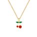 Steel 【 Titanium 】 Red Cherry Fruit Light Luxury Temperament Gorgeous Full Diamond Necklace Women's Versatile Collarbone 【 】_ipsvogv.com
