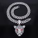 Unisex Exaggerated And Domineering Diamond Studded Leopard Head Pendant HIPHOP Jewelry Trendy Men's Punk Cool Hip Hop Cuban Chain_ipsvogv.com