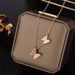 Titanium Steel Korean Fashion Rose Gold Frosted Double Butterfly Necklace Previous 3 Same Women's Collarbone Chain_ipsvogv.com