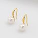 Sterling Silver Plated K Gold Simple Pearl Ear Buckle Earrings Female Niche Design Sense Earrings High Quality Elegant_ipsvogv.com