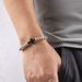New Black Gallstone Cross Turquoise Beaded Elastic Bracelet Set_ipsvogv.com