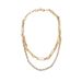 Trendy diamond studded geometric gold double layer color preserving snake bone chain Copper plated real gold K necklace for women_ipsvogv.com