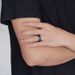 8mm two tone men's ring Matte blue brushed stainless steel fashion ring_ipsvogv.com