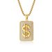 Hip hop personality US dollar titanium steel plated K gold pendant necklace inlaid with diamonds HIPHOP niche jewelry_ipsvogv.com