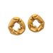 Hot Selling Real Gold Electroplated Titanium Steel Vintage Irregular Folds Black Hole Earrings_ipsvogv.com