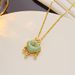 Gold Warm Like Safety Lock Titanium Steel Necklace, Auspicious Cloud Gold Inlaid Jade Pendant, Exquisite And Versatile_ipsvogv.com