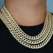 Chain Necklaces Hip Hop Full Diamond Cool Cuban Necklace Men's Full Diamond Punk Accessories Gold Chain Width 12mm_ipsvogv.com