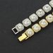 Hip hop men's short square diamond full diamond Cuban chain necklace accessories nightclub disco street dance pendant accessories_ipsvogv.com