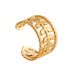 Women’s Jewelry Set Fashion Niche Design Cold Style Gold Retro Titanium Steel Hollow Single Row Multi Shape Open Adjustable Ring_ipsvogv.com