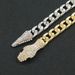 Men's bracelet Cuban chain light luxury short full diamond snake head magnetic buckle necklace personality niche design clavicle chain for women_ipsvogv.com