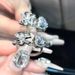 Princess Style Micro Inlaid Sparkling Diamond Zircon Cross Love Bow 2023 New High-end Personalized Index Finger Ring_ipsvogv.com