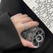 Light Luxury Heavy Industry Full Diamond Zircon Hollow Opening Ring, Women's High-end Sense, Niche Personality, Fashion,_ipsvogv.com