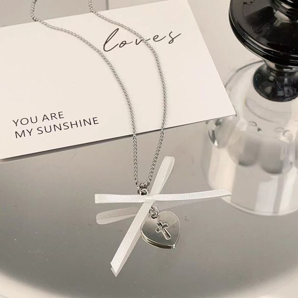Lace Heart Cross Multi-layer Necklace Choker Accessories Women Clavicle Chain Light Luxury Niche High-end Feel_ipsvogv.com