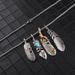 Feather Pendant High Bridge Same Necklace Personalized Four Piece Set Hip Hop Simple Long Sweater Chain Accessories For_ipsvogv.com