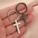 Men And Women's Jewelry Mirror Stainless Steel Cross Keychain DIY Fashion Hip Hop Engraved Pendant Accessories_ipsvogv.com