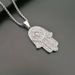 Jewelry Titanium Steel Color-Retaining Gold-Plated Full Diamond Fatima Hand Pendant DZ592_ipsvogv.com