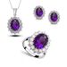 Women's Jewelry Set British Princess Sapphire Jewelry Necklace Earrings Ring Zircon Jewelry Set_ipsvogv.com