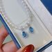 Red Deer Full Body S Pure Silver Sea Blue Treasure Pendant Water Drop Necklace Light Luxury Daily Versatile Clavicle_ipsvogv.com