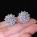 Cao Shi's new luxury sunflower double zircon women's Earrings Fashion Women's COPPER EARRINGS accessories_ipsvogv.com