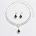 Elegant Necklace And Earring Set, Light Luxury High-End Clavicle Chain, Simple Fresh Wedding Jewelry For Women_ipsvogv.com