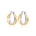 Women's Jewelry K Gold And Silver Two Color Circle Cross Earrings And Rings Simple And Luxurious Style Color Matching Jewelry_ipsvogv.com