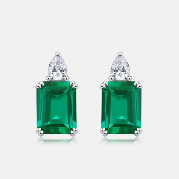 Retro cultivated emerald earrings for women S925 inlaid colored gemstone earrings light luxury noble temperament_ipsvogv.com