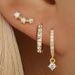 Unisex Real Gold Brass Electroplating, Hot Selling Across Fashionable And Luxurious Three Piece Earrings For Ladies With Zircon_ipsvogv.com