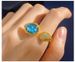 Women's Jewelry Beaded Edge Claw Inlaid Gemstone Ring Teardrop Shaped Faceted Multi Color Artificial Crystal Opening Can Be Fine Tuned Hand Jewelry_ipsvogv.com
