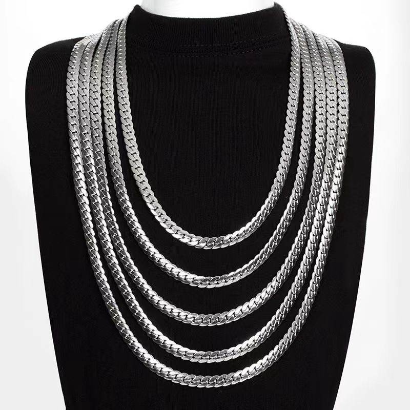 Titanium NK Encrypted Necklace Men's Cuban Stainless Steel Collarbone Fashion Jewelry Chain Minimalist Bracelet_ipsvogv.com