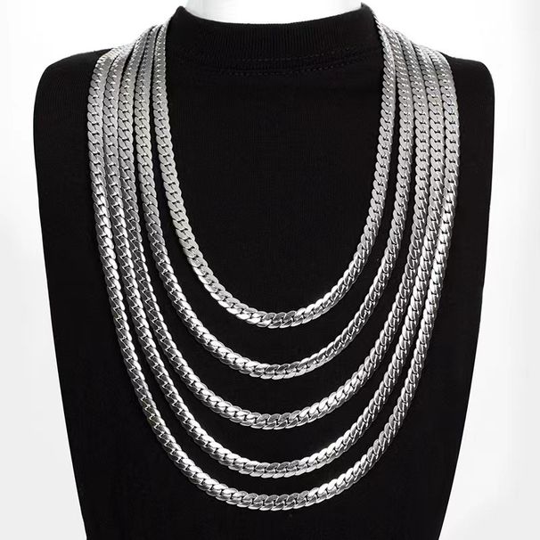 Titanium NK Encrypted Necklace Men's Cuban Stainless Steel Collarbone Fashion Jewelry Chain Minimalist Bracelet_ipsvogv.com