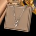 Tassel Instagram Style Connection Jewelry Titanium Steel Gold Love Bracelet Necklace Set_ipsvogv.com