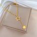 【 Full body titanium steel 】 Chain tassel star temperament, extremely simple personality, real gold necklace in the wind_ipsvogv.com