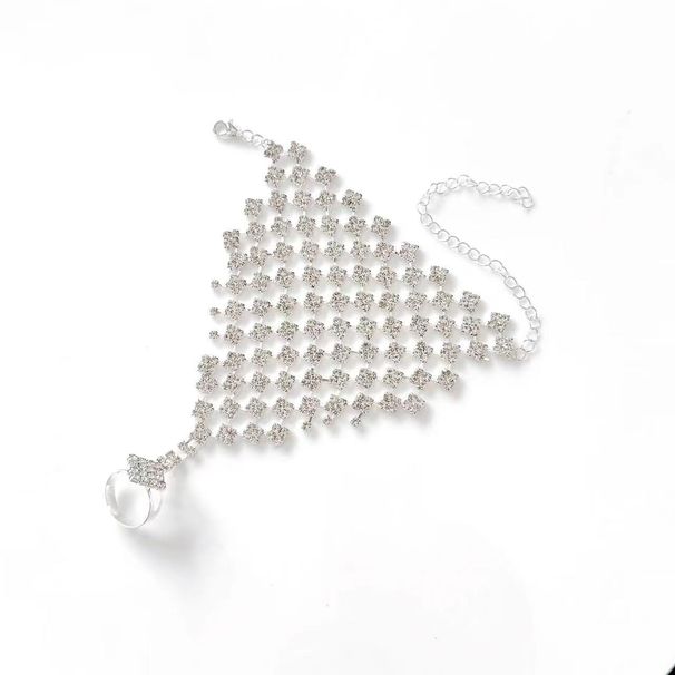 New bride bracelet ring integrated Latin dance high end rhinestone hand back chain performance hand jewelry wedding accessories_ipsvogv.com
