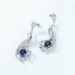 Ancient Hollow Leaves Long Earrings S925 Silver Breeding Red And Blue Stud Earrings_ipsvogv.com