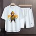 Men's Clothing 2024 Waffle Casual Summer Suit Men's Loose Teen Short sleeved T shirt Shorts Handsome Two piece Suit_ipsvogv.com