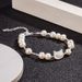 Korean S Pure Natural White Shell Mother Cat Broken Silver For Women, Simple And Sweet Freshwater Pearl Bracelet_ipsvogv.com