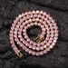 Ced Out High Quality Hip Hop Rap Singer Jewelry 3-Claw Set Women's Pink AAA CZ Single Row Mesh_ipsvogv.com