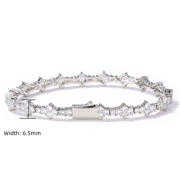 Men's Jewelry Hip Hop Full Diamond Zircon Necklace Jewelry Men's Trendy Brand Single Row Chain Personality Bracelet Set Accessories_ipsvogv.com