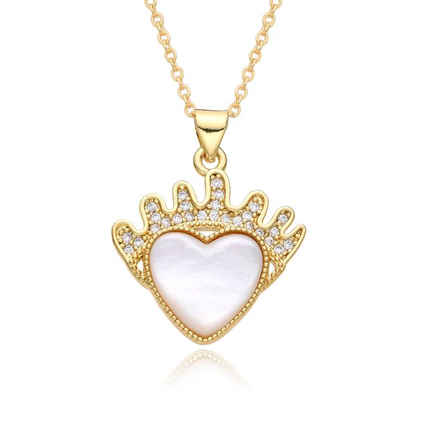Copper Plated Gold Micro Inlaid Zircon Light Luxury Cold Style Niche Love Heart Pendant Necklace_ipsvogv.com