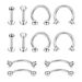 12-piece set puncture jewelry nose ring nose nail eyebrow nail lip nail earring_ipsvogv.com