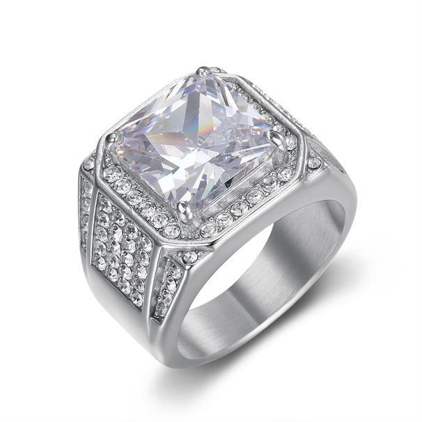 New 316 Stainless Steel Gold-Plated Full Diamond Luxurious Inlaid 3A Zircon Hip-Hop Men's Ring_ipsvogv.com
