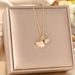 Korean Version Titanium Steel Necklace, Women's High-end Design, Ginkgo Leaf Cat's Eye Stone, Zircon Exquisite_ipsvogv.com