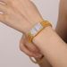 Instagram Advanced Design Sense Cuban Bracelet Fashion Inlaid With Zircon Front And Back Buckle Titanium Steel Gold_ipsvogv.com