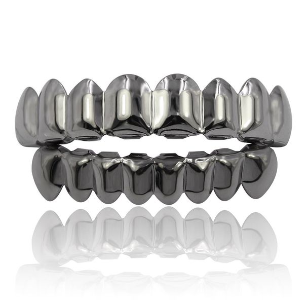 HIPHOP Hip Hop Gold Upper Lower Teeth, 8 Smooth Teeth Set_ipsvogv.com