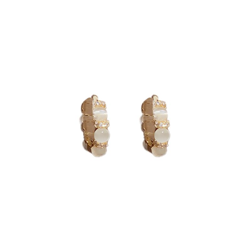 Same Style Clear Simple Small Cat's Eye Stone Ear Cuffs For Women Niche Design Exquisite Fashion Earrings_ipsvogv.com