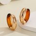 Milad Acrylic Earrings Multi-color Patchwork Clips Ear Hoops_ipsvogv.com