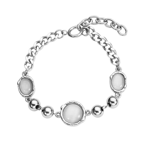 Niche design light luxury temperament titanium steel cat's eye necklace white moonlight element men and women accessories clavicle chain jewelry_ipsvogv.com